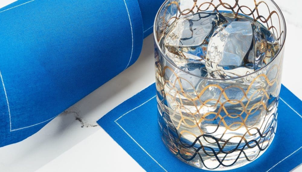 royal blue cotton cocktail napkins