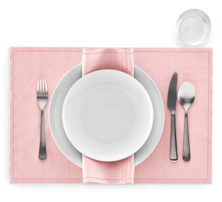 Pink Coton Set de table 12 Unites