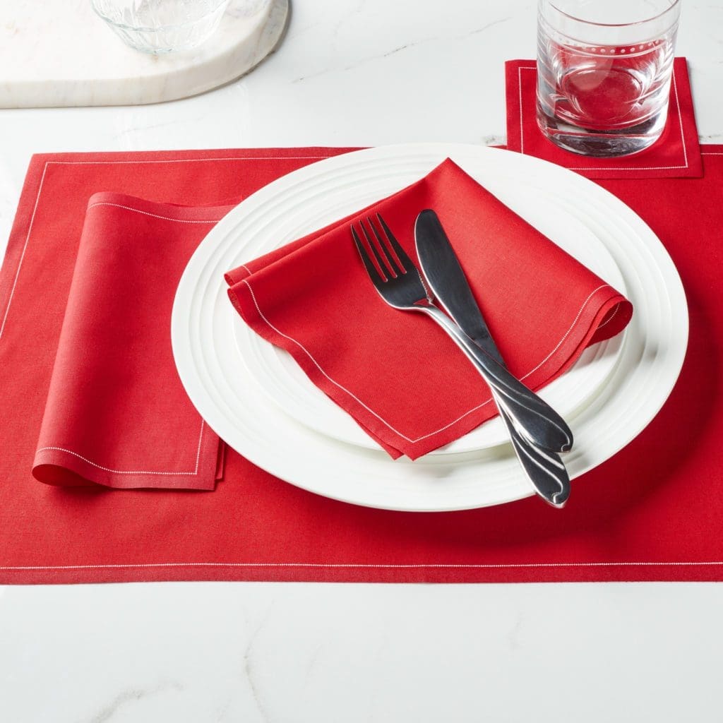 MY DRAP - Lipstick Red Cotton Cocktail Napkins 50 Units