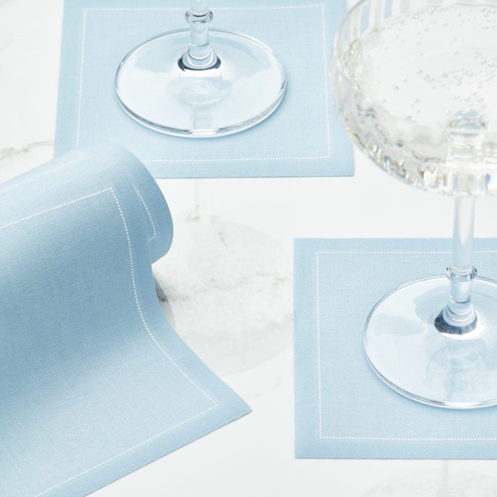 Foggy Blue Cotton Cocktail Napkins 50 Units