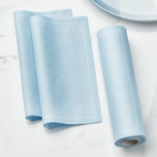 Foggy Blue Coton Serviettes de table 25 Unites