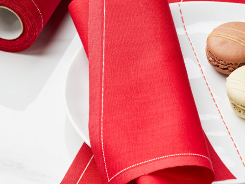 lipstick red cotton luncheon napkins