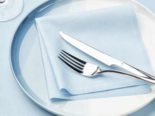 foggy blue cotton dinner napkins