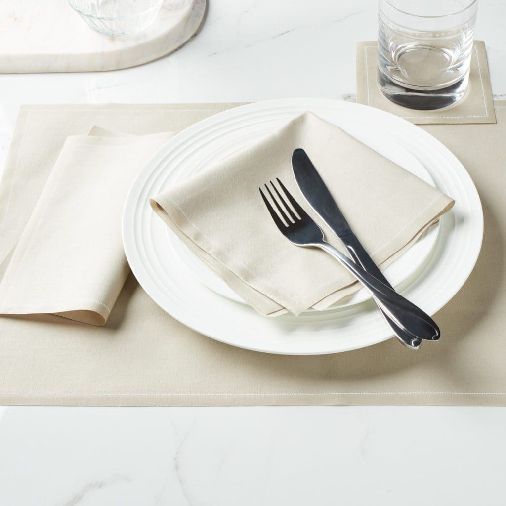 Sand Cotton Dinner Napkins 12 Units