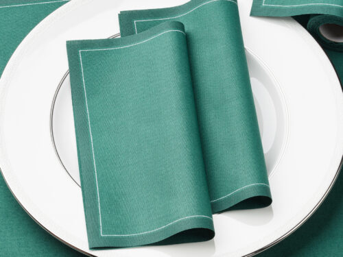 english green cotton luncheon napkins