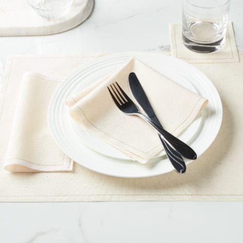 Natural Recycled Cotton  Dinner Napkins 6 Units