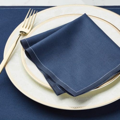 petrol blue cotton dinner napkins