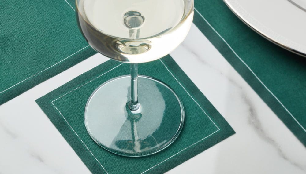english green cotton cocktail napkins