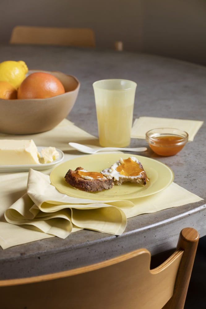 MY DRAP Pastel Yellow Cotton Placemats 12 Units