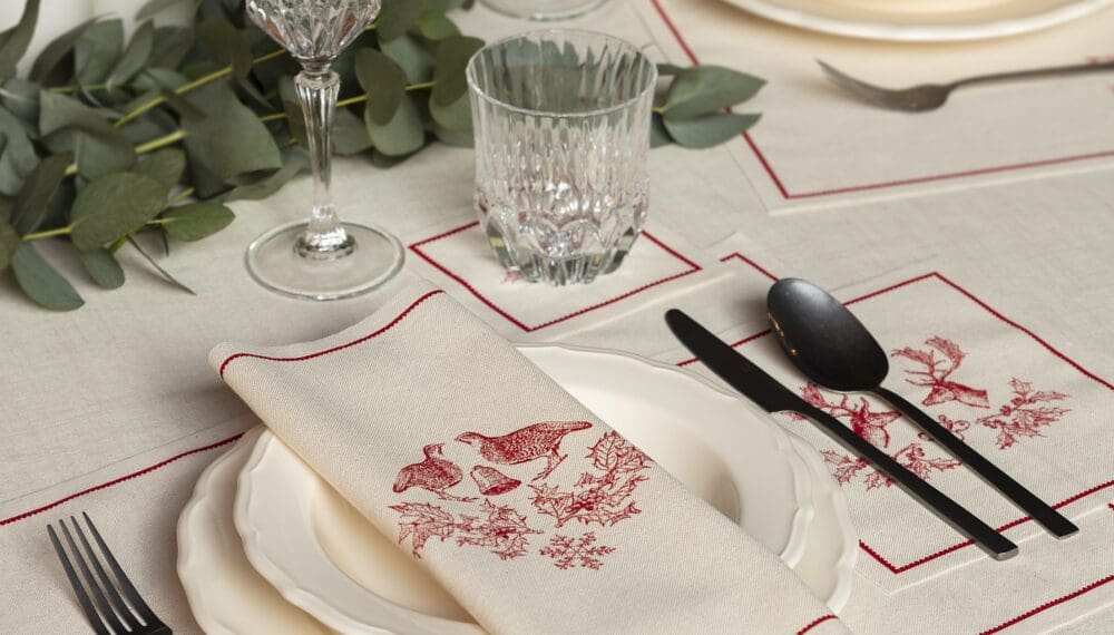 Ceramic Xmas Recycled Cotton Napkins