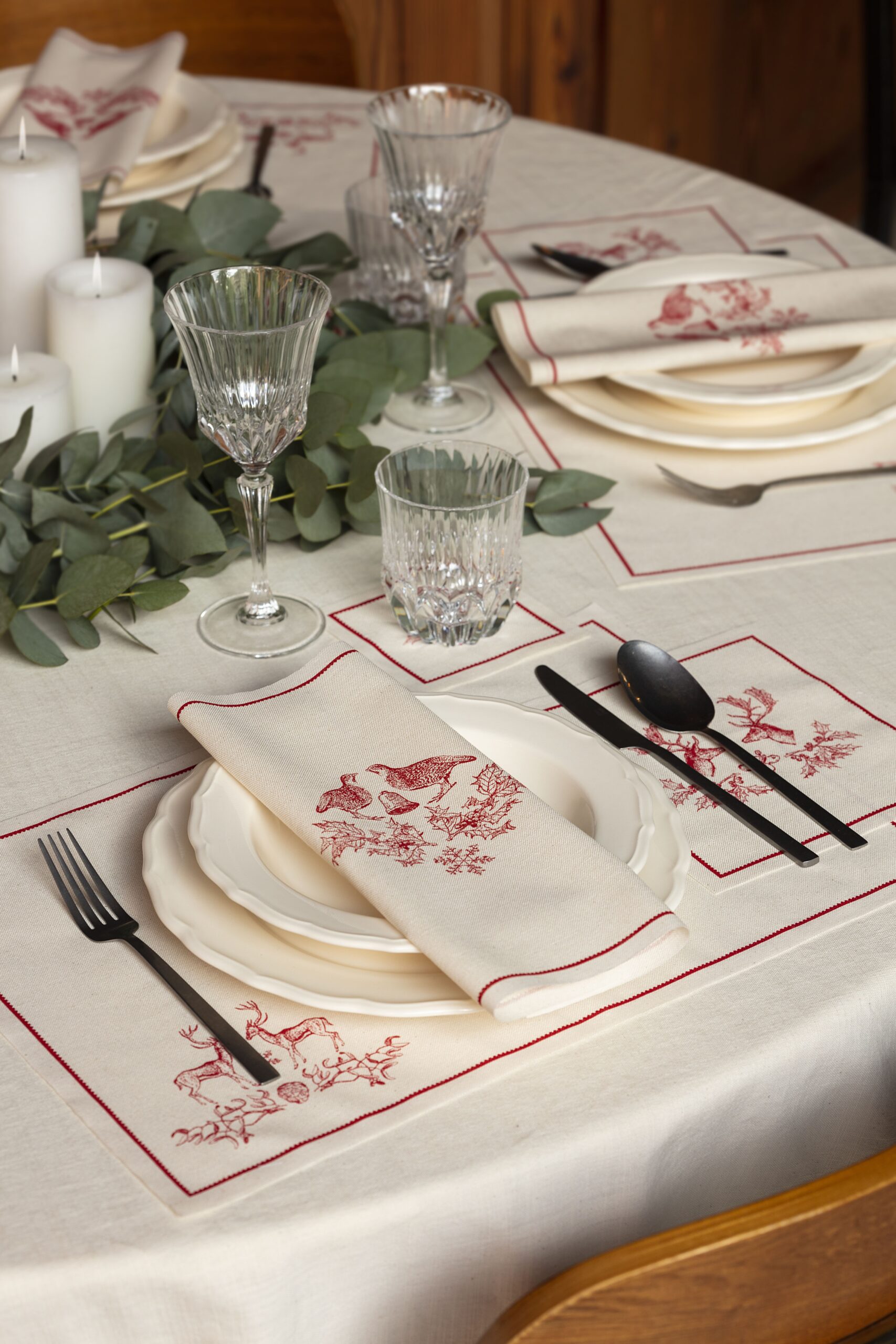 Ceramic Xmas Recycled Cotton Napkins