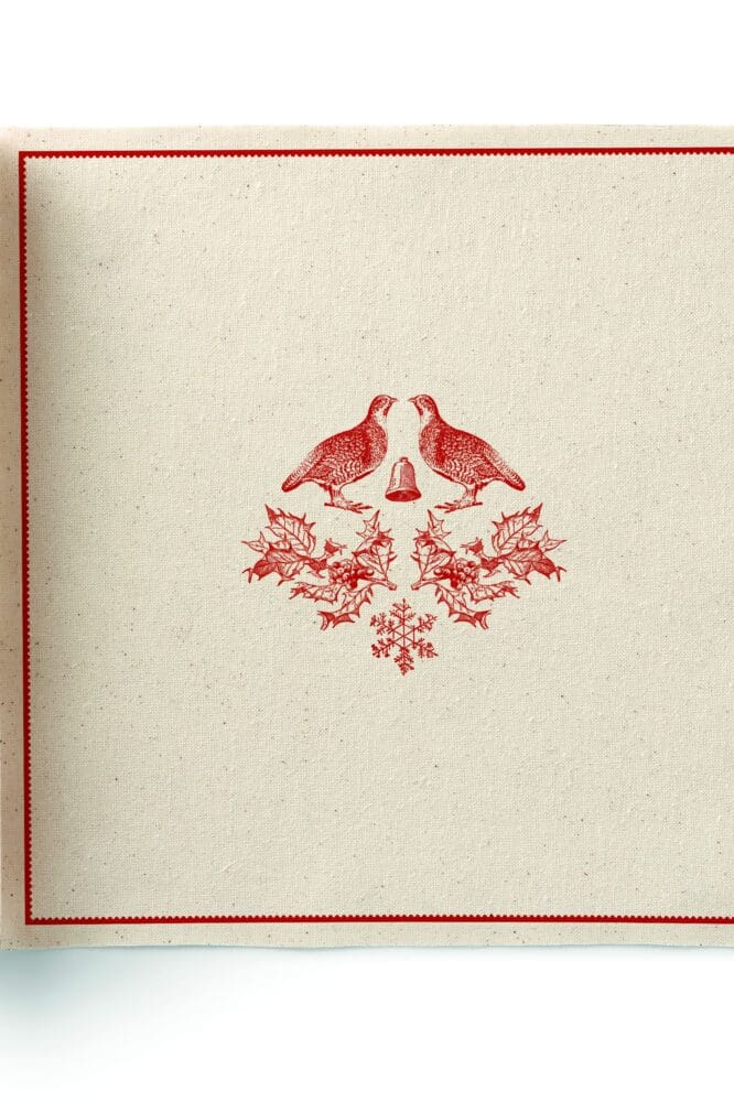 Ceramic Xmas Recycled Cotton Dinner Napkins