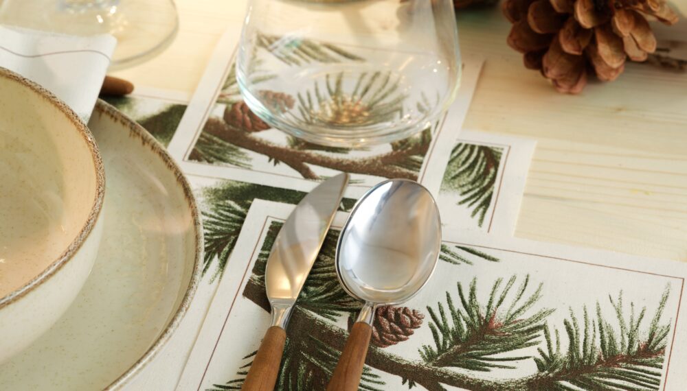 Pine Cone Recycled Cotton Luncheon Napkins