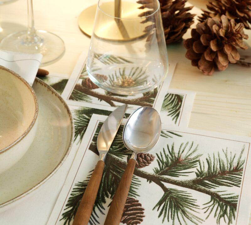 Pine Cone Recycled Cotton Luncheon Napkins