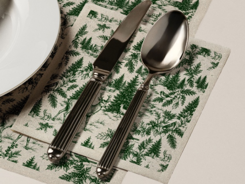Evergreen Xmas Cotton Luncheon Napkins 25 Units